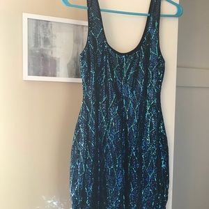Blue and Teal Bodycon Dress